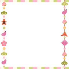 つるし雛のメッセージカード イラスト素材