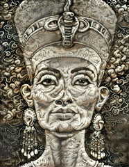 Fototapeta na wymiar The Queen of Egypt. Abstract illustration