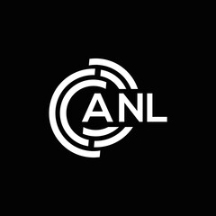 ANL letter logo design on black background. ANL creative initials letter logo concept. ANL letter design.