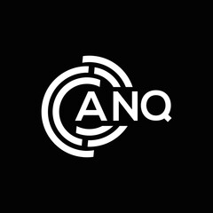 ANQ letter logo design on black background. ANQ creative initials letter logo concept. ANQ letter design.