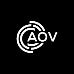 AOV letter logo design on black background. AOV creative initials letter logo concept. AOV letter design.