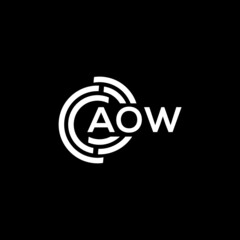 AOW letter logo design on black background. AOW creative initials letter logo concept. AOW letter design.