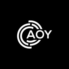 AOY letter logo design on black background. AOY creative initials letter logo concept. AOY letter design.