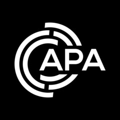 APA letter logo design on black background. APA creative initials letter logo concept. APA letter design. - obrazy, fototapety, plakaty