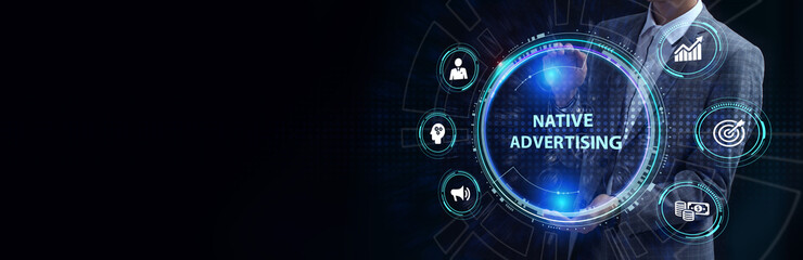 Native advertising internet publication concern digital marketing business concept. Business, Technology, Internet and network concept.