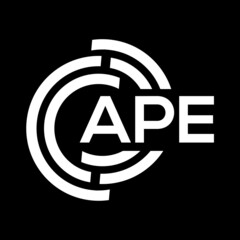 APE letter logo design on black background. APE creative initials letter logo concept. APE letter design.