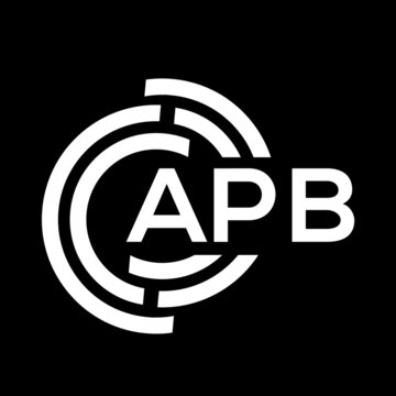APB letter logo design on black background. APB creative initials letter logo concept. APB letter design.