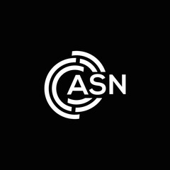 ASN letter logo design on black background. ASN creative initials letter logo concept. ASN letter design.