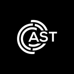 AST letter logo design on black background. AST creative initials letter logo concept. AST letter design.