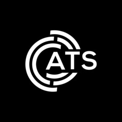 ATS letter logo design on black background. ATS creative initials letter logo concept. ATS letter design.