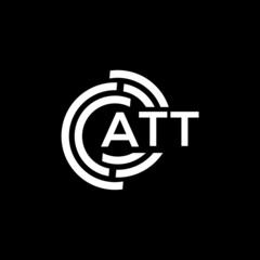 ATT letter logo design on black background. ATT creative initials letter logo concept. ATT letter design.