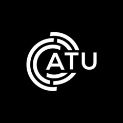 ATU letter logo design on black background. ATU creative initials letter logo concept. ATU letter design.