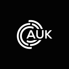 AUK letter logo design on black background. AUK creative initials letter logo concept. AUK letter design.