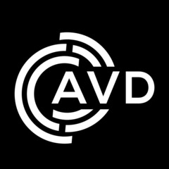 AVD letter logo design on black background. AVD creative initials letter logo concept. AVD letter design.