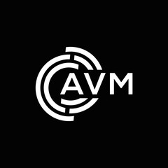 AVM letter logo design on black background. AVM creative initials letter logo concept. AVM letter design.