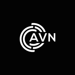 AVN letter logo design on black background. AVN creative initials letter logo concept. AVN letter design.