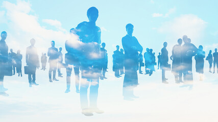 人々と青空　環境イメージ