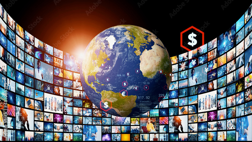 Poster digital contents concept. social networking service. streaming video. nft. non-fungible token.