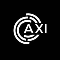 AXI letter logo design on black background. AXI creative initials letter logo concept. AXI letter design.