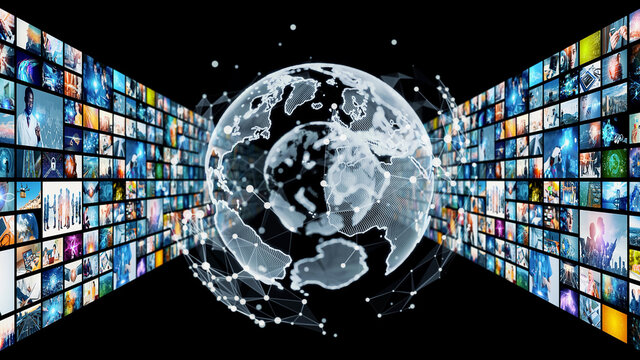 Digital contents concept. Social networking service. Streaming video. NFT. Non-fungible token.