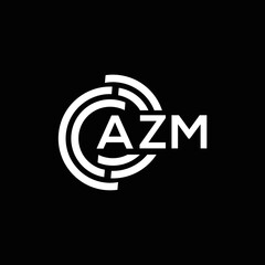 AZM letter logo design on black background. AZM creative initials letter logo concept. AZM letter design.