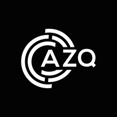 AZQ letter logo design on black background. AZQ creative initials letter logo concept. AZQ letter design.