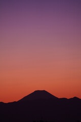 Twilight view for Mt.Fuji and skyscrapers from Tokyo