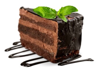 Chocolate Mud Cake with mint