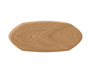 Wooden plaque . Curly tablet board . Vector cartoon illustration isolated background