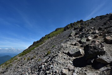 Mountain climbing in summer season