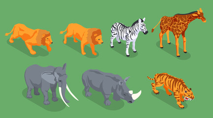 Isometric Safari Icon Set