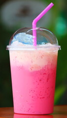 glass of milk with strawberry