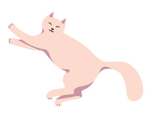 Vector isolated element. Cute cat. Funny cat. Color image on a white background. The print is used for packaging design.