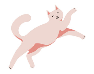 Vector isolated element. Cute cat. Funny cat. Color image on a white background. The print is used for packaging design.