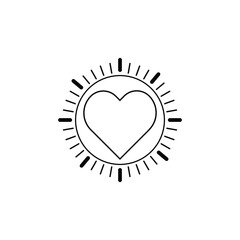 Heart icon, love concept isolated on white.