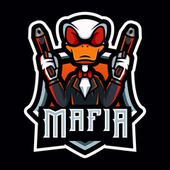 MAFIA DUCK MASCOT LOGO
