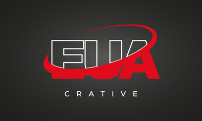 EUA creative letters logo with 360 symbol vector art template design