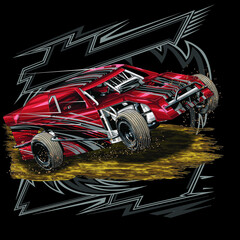 dirt race isolated on white background for poster, t-shirt print, business element, social media content, blog, sticker, vlog, and card. vector illustration. © wendy