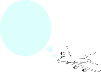 飛行機と吹き出しの可愛い素材