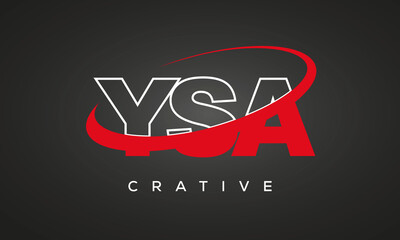 YSA creative letters logo with 360 symbol vector art template design