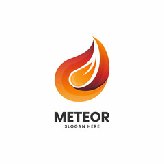 Vector Logo Illustration Meteor Gradient Colorful Style.
