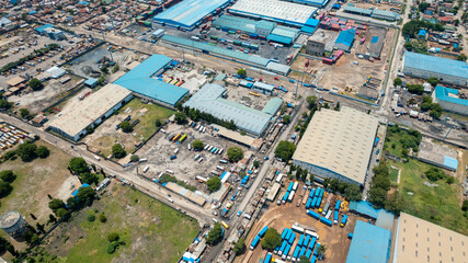 Aerial view of the industrial area, Dar es salaam