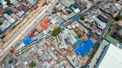 Aerial view of the industrial area, Dar es salaam