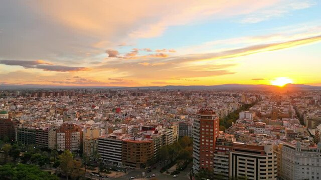 High rise potential real estate properties of Valencia Spain aerial