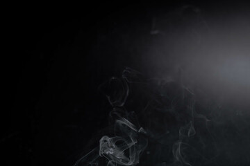 white smoke on black background for background