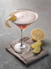 french martini cocktail on gray background