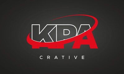 KPA creative letters logo with 360 symbol vector art template design