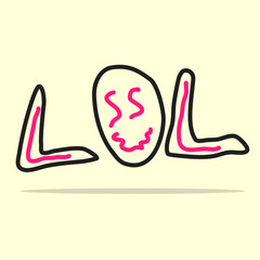 Lol. laughing out loud Vector illustration