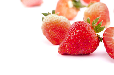 strawberries isolated on white background