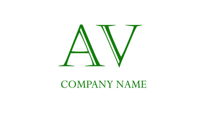 Alphabet AV or VA logo abstract monogram text vector template